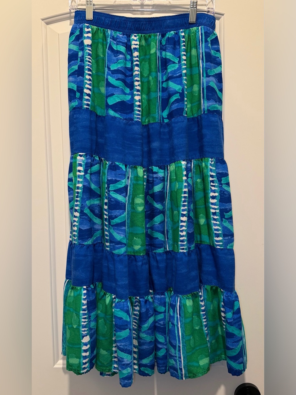 Vintage Starfire Abstract Tiered Maxi Skirt Size 8